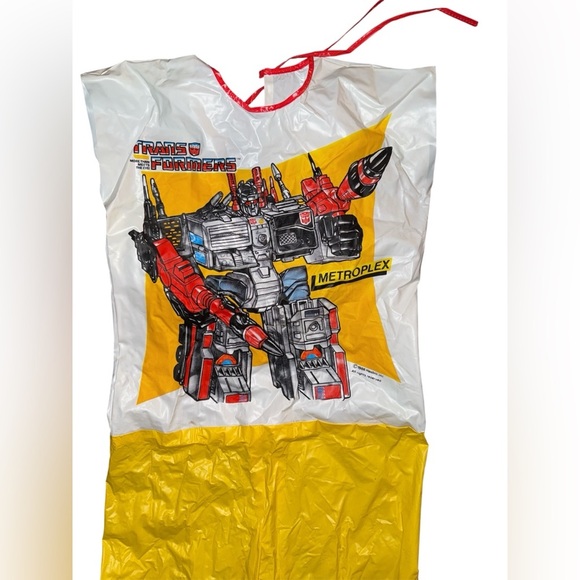 Vntg 1986 Transformers  Metroplex Vinyl Boys  Jumpsuit Halloween Hasbro - Picture 2 of 5